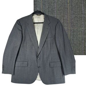 Vtg Nino Cerruti Rue Royale Blazer 46R Men Sport Coat Gray Glen Plaid USA Luxury
